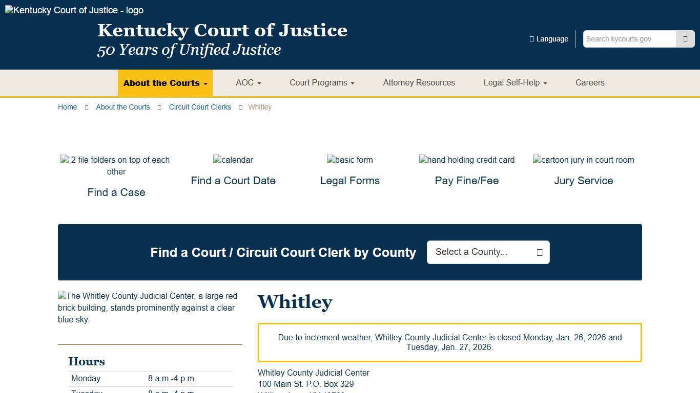 Whitley - Kentucky Court of Justice