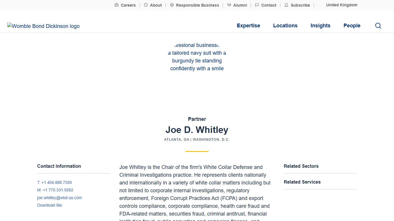 Joe D. Whitley Womble Bond Dickinson