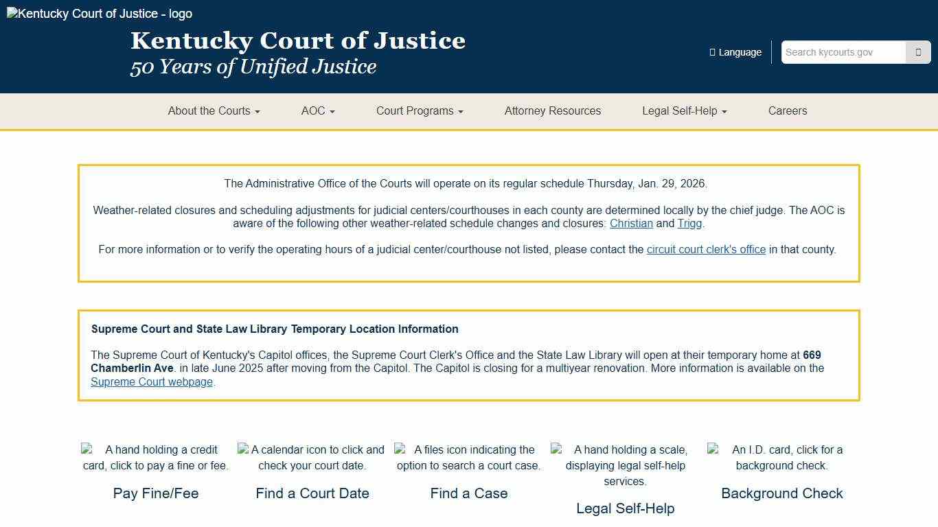 Kentucky Court of Justice - Kentucky Court of Justice